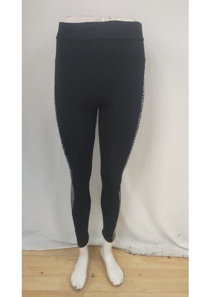 Ulak Handmader Kadın Yüksek Bel Yarı Şerit Pul Payetli Dalgıç Tayt