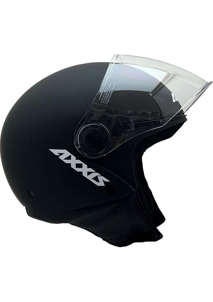 Axxıs Square S Solid A1 Matt Black Yarım Motosiklet Kaskı indirimleri