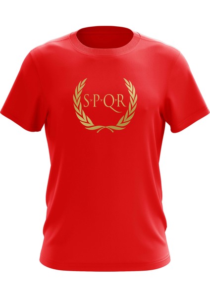 Spqr %100 Pamuk T-Shirt Ares Kırmızı