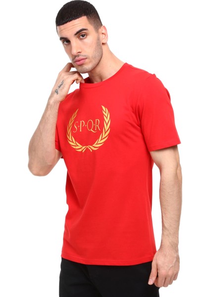 Spqr %100 Pamuk T-Shirt Ares Kırmızı modelleri