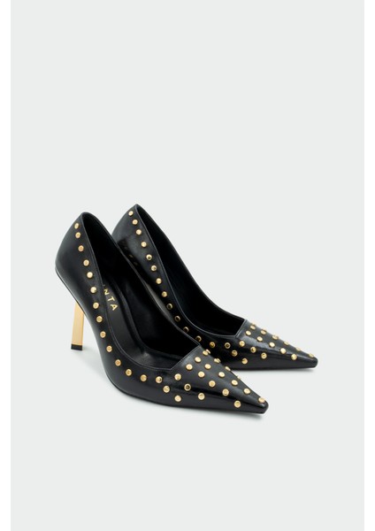 Cariel Siyah Deri Kadın Troklu Topuklu Ayakkabı indirimleri