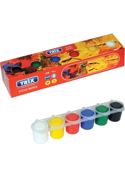 6 Lı Guaj Boya 25 ml Pd