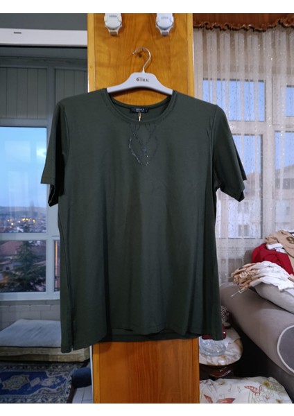 Kadın Taşlı Bluz + Tşört Takım