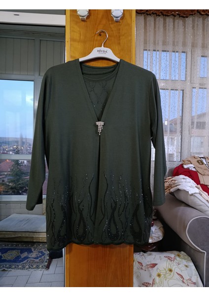 Kadın Taşlı Bluz + Tşört Takım fiyatları