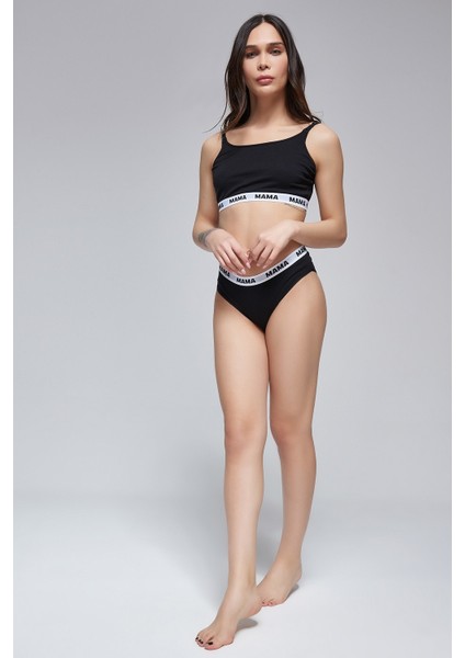 Mama Baskılı Siyah Hamile Emzirme Sütyen Külot Takım fiyatları