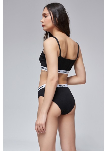 Mama Baskılı Siyah Hamile Emzirme Sütyen Külot Takım indirimleri