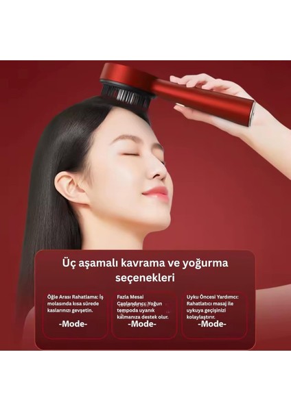Elektrikli Titreşim Masaj Tarak – Kırmızı Işık Terapi, Saç Büyüme Destekleyici, Anti Saç Dökülmesi Saç Derisi Masaj Fırçası, Sıvı Yağ Aplikatörlü