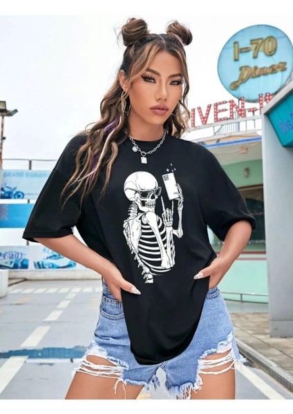 Ulak Handmader Baskılı T-Shirt - Siyah