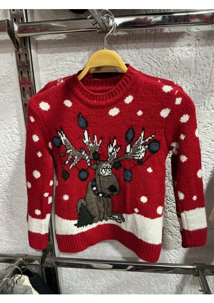 Yılbaşı Geyik Desenli Çocuk Triko Kazak fiyatları