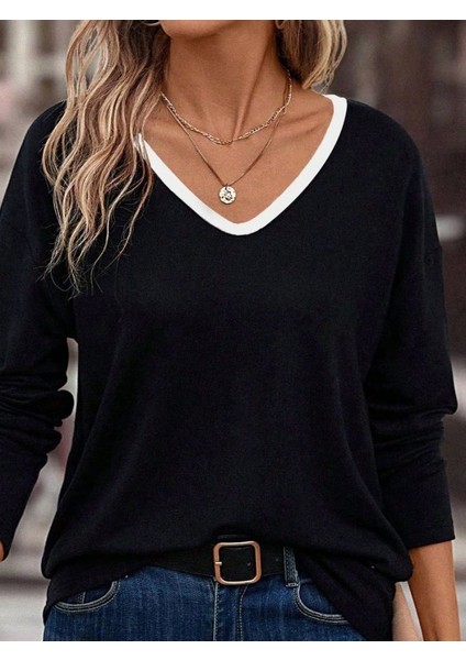 Ulak Handmader Kadın Uzun Kollu V Yakalı Viskon Iki Iplik Bluz fiyatları