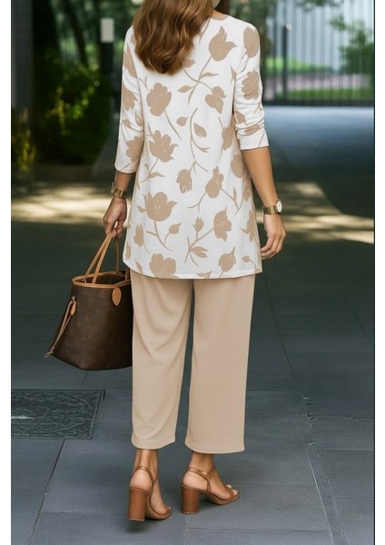 Ulak Handmader Kadın Uzun Kollu Önü Açık Modal Ceket Kolsuz Viskon Iki Iplik Bluz ve Pantolon Üçlü Takım fiyatları