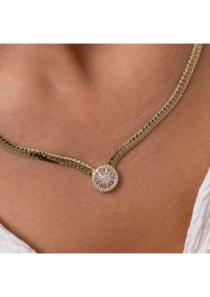 Oval Trapez Altın Kolye modelleri