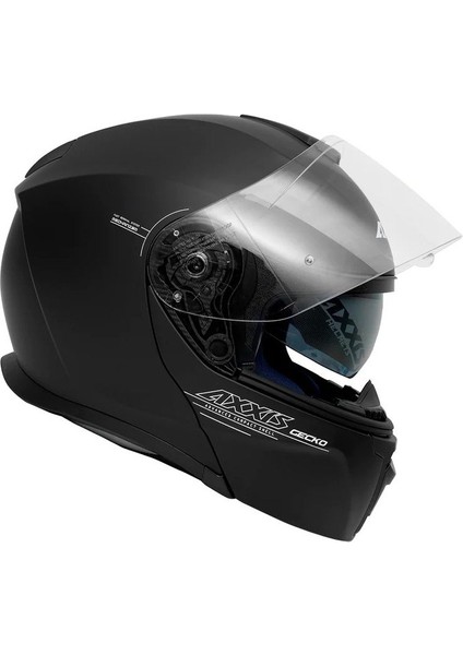 Axxıs Gecko Sv Solıd A1 Matt Black Çene Açılır Kask