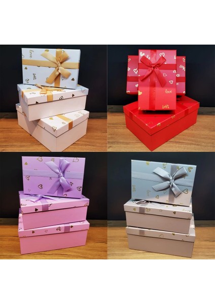 3'lü Dikdörtgen Hediye Kutusu fiyatları