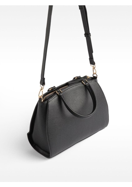 Dokulu ve Çapraz Askılı Tote Çanta