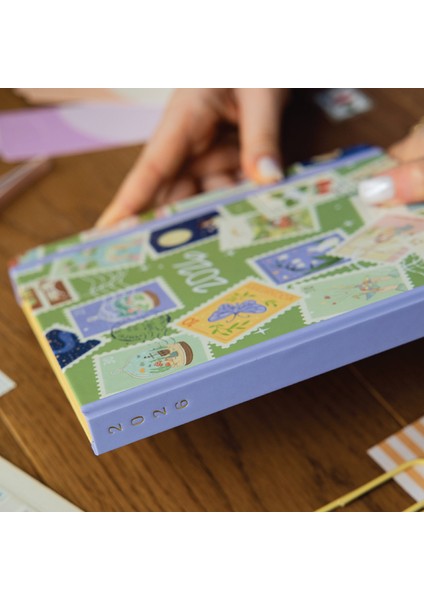 2026 Dikey Haftalık Ajanda 12 Aylık Sert Kapak 18 x 20 cm - Yeşil fiyatları