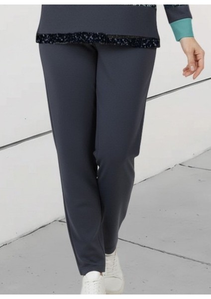 Ulak Handmader Kadın Uzun Kollu Bisiklet Yaka Çizgili Desen Iki Iplik Bluz ve Pantolon Ikili Takım modelleri