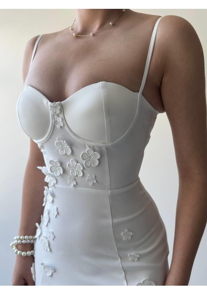 Ulak Handmader Stor Gül Detaylı Elbise