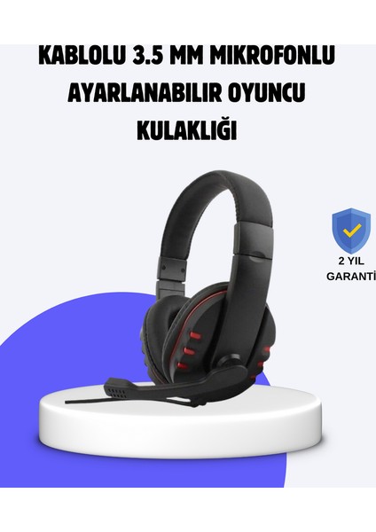 Mtxdpn Kırmızı Kulaklığı Mikrofonlu Ayarlanabilir Konforlu Tasarımlı