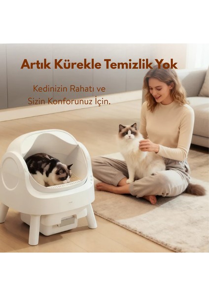 Autoscooper 11 Açık Üst Akıllı Otomatik Kedi Tuvaleti | Büyük Irklar İçin Uygun, Akıllı Sensör, Koku Hapsetme