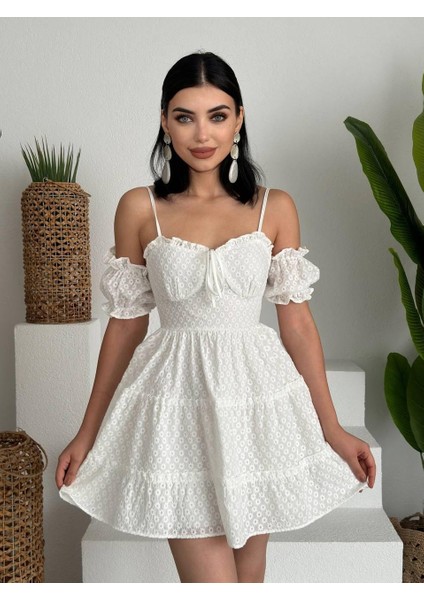 Ulak Handmader Lucca Kolu Lastikli Mini Elbise