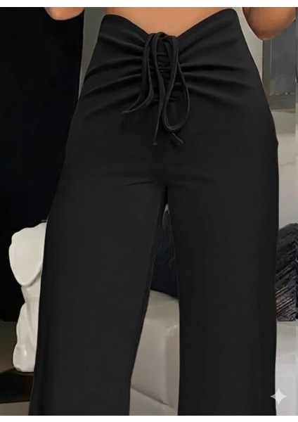 Ulak Handmader Kadın Yüksek Bel Önden Büzgülü Ispanyol Ithal Krep Pantolon fiyatları