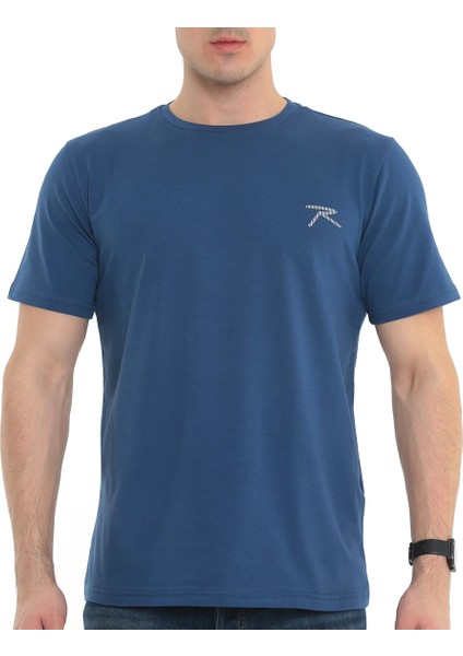 %100 Pamuk T-Shirt Gravıs Indigo