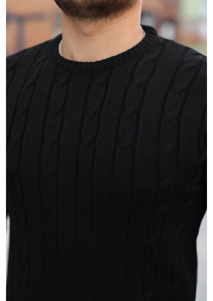 Erkek Örgü Desen Bisiklet Yaka Kazak modelleri