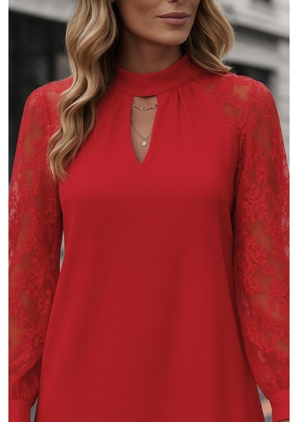 Ulak Handmader Kadın Uzun Kollu Damla Detaylı Sandy Mini Elbise