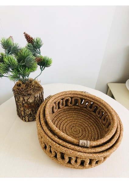 3 Lü Sepet Çok Amaçlı Organizer Işlemeli Hasır Jüt Sepet Takımı fiyatları