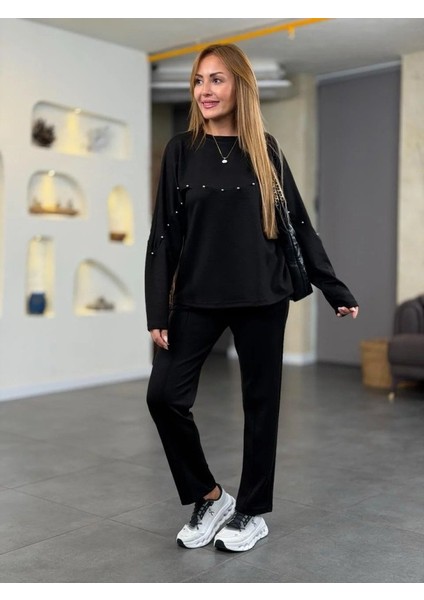 Ulak Handmader Kadın Inci Detay Modal Kumaş Ikili Takım modelleri