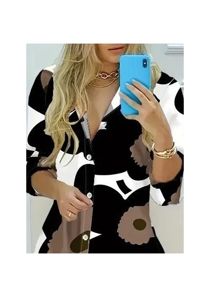 Ulak Handmader Kadın Yakalı Önden Düğmeli Çiçek Desenli Uzun Süprem Elbise modelleri