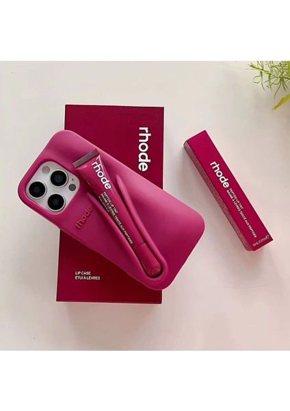 iPhone 13/14/15 Uyumlu Summer Lip Case – Ruj Bölmeli Şeffaf Rujlu Telefon Kılıfı (6.1 Inç) modelleri