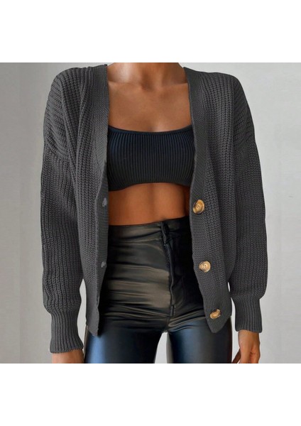 Ulak Handmader Kadın Uzun Kollu Düğme Detay Triko Bluz modelleri