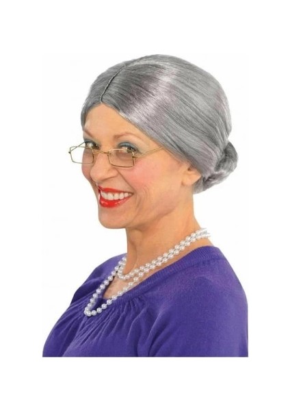 Gri Yaşlı Peruğu Çocuk Yetişkin Uyumlu modelleri