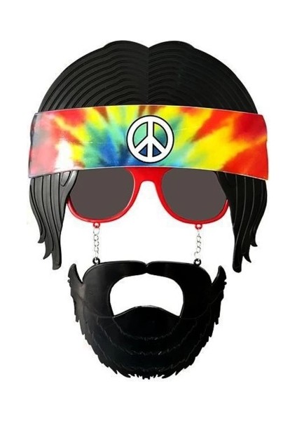 Siyah Saçlı Bandana Hippi Parti Gözlüğü fiyatları