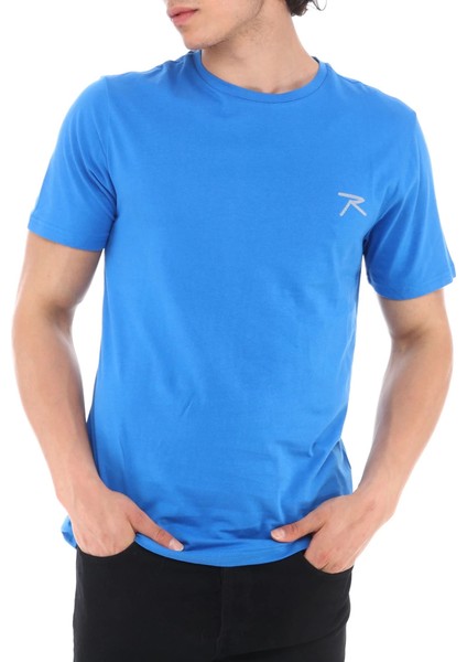 %100 Pamuk T-Shirt Gravıs Saks