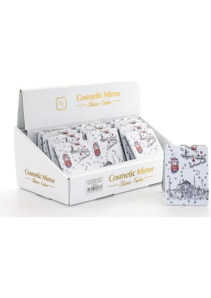 Taşlı Istanbul Tasarımı El Aynası Ince Model 26