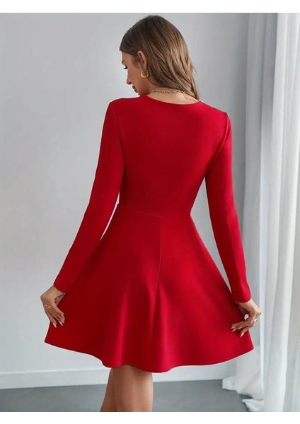 Ulak Handmader Kadın Uzun Kollu Inci Yakalı Kısa Ithal Krep Elbise fiyatları