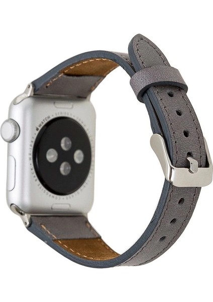 Apple Watch Uyumlu Deri Kordon 42-44-45MM Slim Rst9 Gri fiyatları