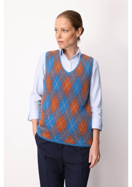 Kadın Baklava Desenli Süveter 21