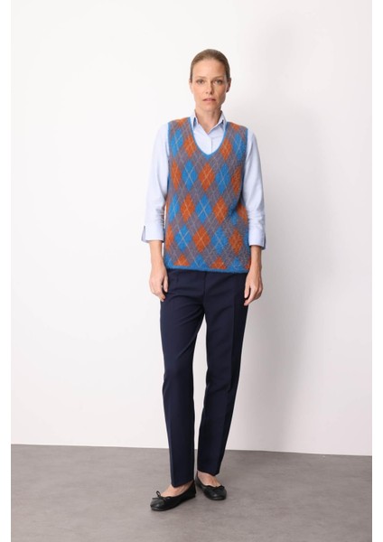 Kadın Baklava Desenli Süveter 21 modelleri