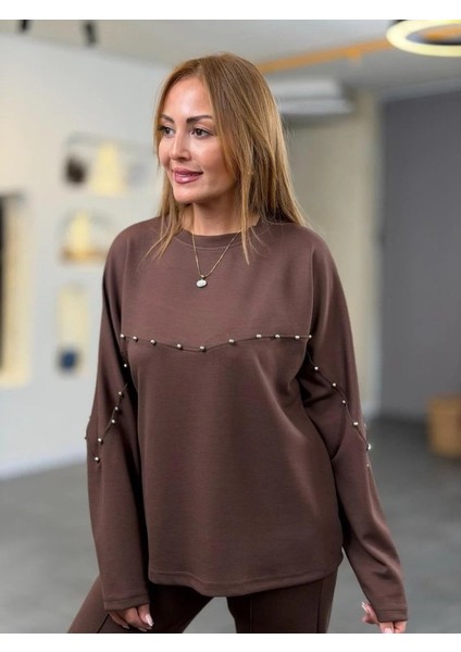 Ulak Handmader Kadın Inci Detay Modal Kumaş Ikili Takım