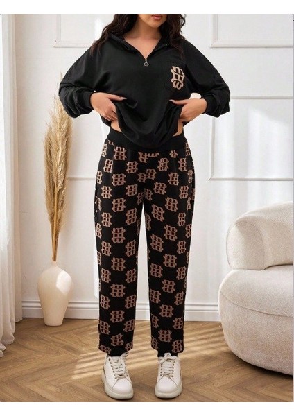 Ulak Handmader Kadın Uzun Kollu Iki Iplik Kumaş Fermuar ve Cep Detay Kapüşonlu Ikili Takım modelleri