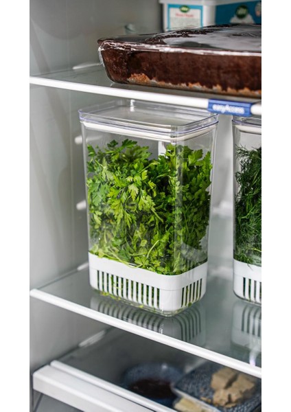 Vakum Kapaklı Sebze Yeşillik Saklama Kabı 2900 ml