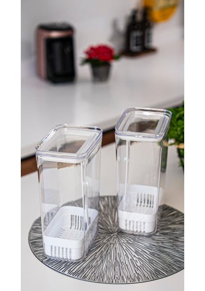 Vakum Kapaklı Sebze Yeşillik Saklama Kabı 2900 ml modelleri