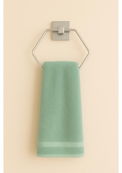 Gümüş Havluluk Altıgen Tasarım Banyo Mutfak Havlu Askısı