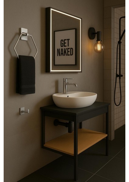 Gümüş Havluluk Altıgen Tasarım Banyo Mutfak Havlu Askısı modelleri