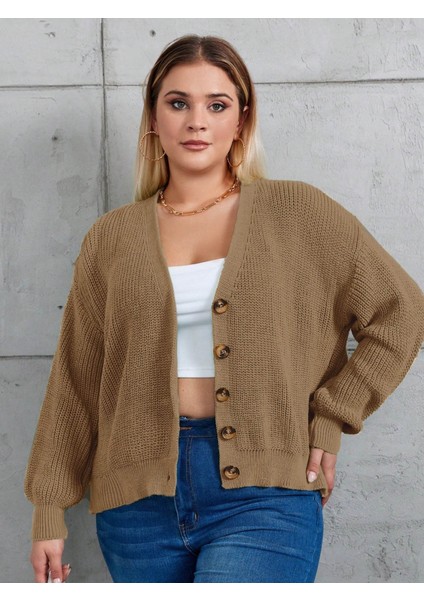 Ulak Handmader Kadın Beş Düğme Büyük Beden Triko Hırka fiyatları