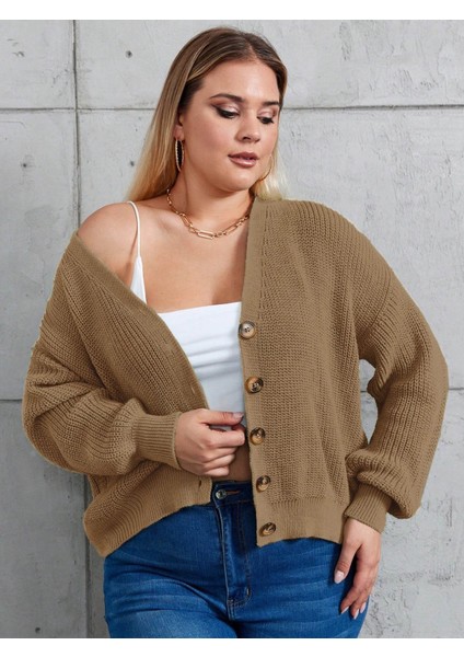 Ulak Handmader Kadın Beş Düğme Büyük Beden Triko Hırka modelleri